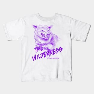 Wolf, The Wilderness- Purple Design Kids T-Shirt